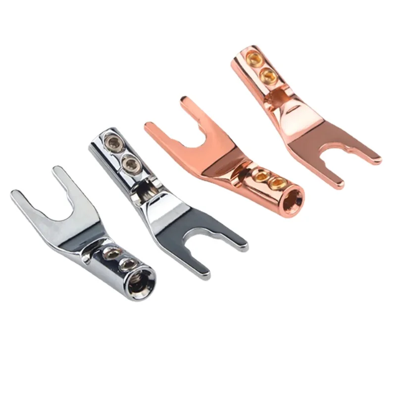 4 Pcs HiFi Audio Y Spade Plug Red Copper & Rhodium Plated Jack Speaker Cable Connector 5mm
4 Pcs HiFi Audio Y Spade Plug Red Copper & Rhodium Plated Jack Speaker Cable Connector 5mm