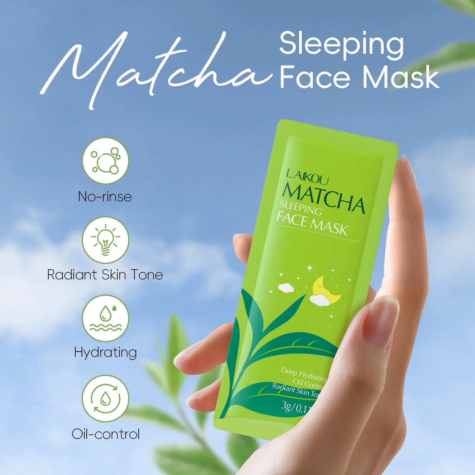 LAIKOU Nourishing Night Face Mask Matcha Facial Mask Hydrating Moisturizing Sleeping Face Sheet Masks Repairing Skin Care
LAIKOU Nourishing Night Face Mask Matcha Facial Mask Hydrating Moisturizing Sleeping Face Sheet Masks Repairing Skin Care