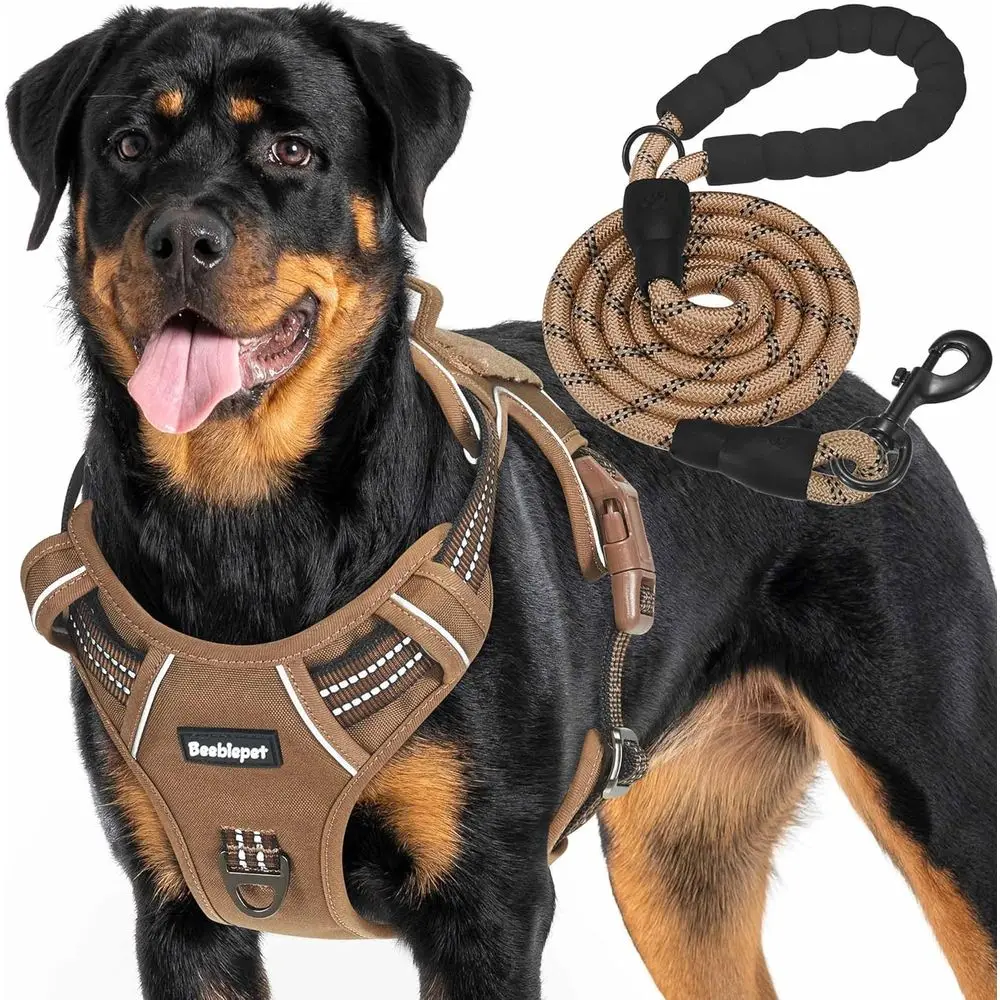 Adjustable Large Dog Harness with Reflective Service Training Features for Military K9 and Working Dogs, Brown
Adjustable Large Dog Harness with Reflective Service Training Features for Military K9 and Working Dogs, Brown