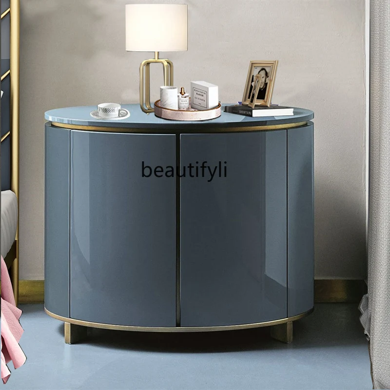 Round Bedside Table Italian Bedroom Storage Cabinet Light Luxury Storage Cabinet Double Door Bedside Cabinet
Round Bedside Table Italian Bedroom Storage Cabinet Light Luxury Storage Cabinet Double Door Bedside Cabinet