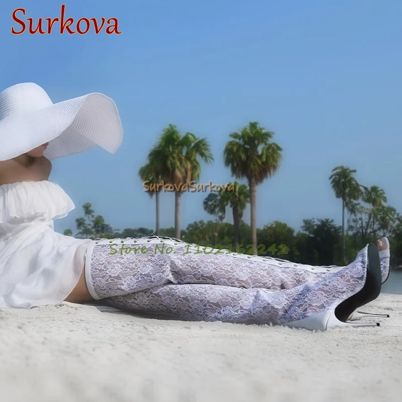 White Lace Open Toe Sandals Round Head Stiletto Lace-Up Summer Women'S Boots Sexy Nightclub Breathable Wedding Women'S Boots
White Lace Open Toe Sandals Round Head Stiletto Lace-Up Summer Women'S Boots Sexy Nightclub Breathable Wedding Women'S Boots