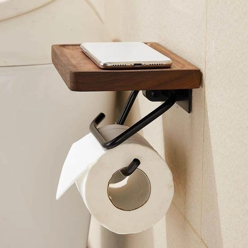 Walnut Wood Toilet Paper Holder with Shelf Space Saving Storage Organizer for Bathroom Restroom Vanity Use
Walnut Wood Toilet Paper Holder with Shelf Space Saving Storage Organizer for Bathroom Restroom Vanity Use