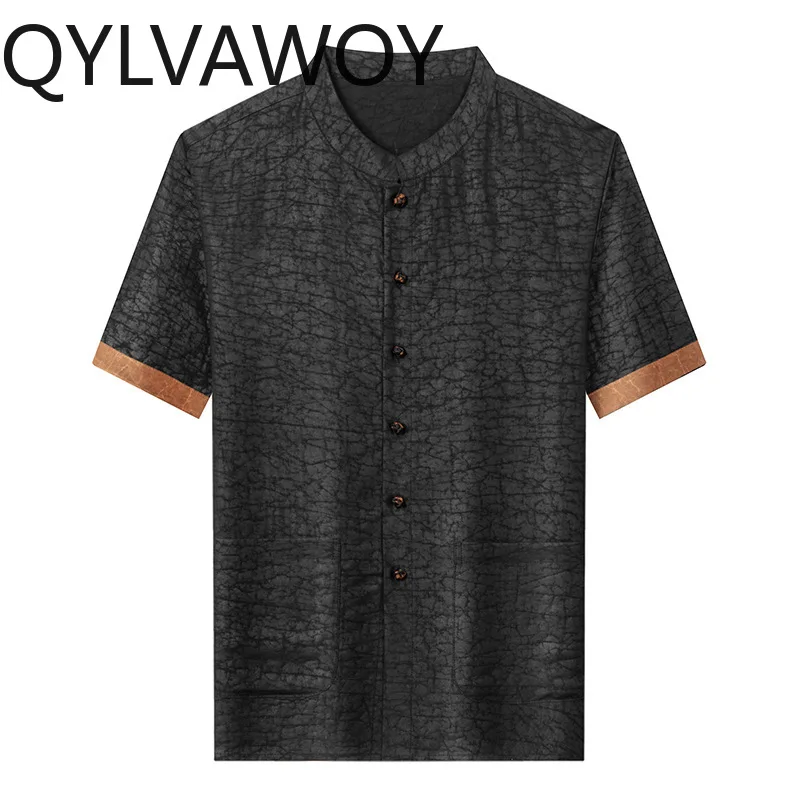 Мужские рубашки QYLVAWOY с воротником-стойкой, 100% шелк тутового шелкопряда, винтажная рубашка с коротким рукавом, свободные топы для мужчин, Camisas Masculina
Мужские рубашки QYLVAWOY с воротником-стойкой, 100% шелк тутового шелкопряда, винтажная рубашка с коротким рукавом, свободные топы для мужчин, Camisas Masculina