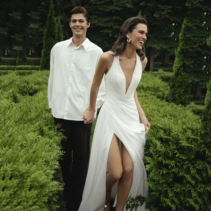 Eightree Boho Beach A-Line Wedding Dresses Deep V-Neck Backless Side Slit Wedding Ball Gowns Women Bridal Prom Dress Customized
Eightree Boho Beach A-Line Wedding Dresses Deep V-Neck Backless Side Slit Wedding Ball Gowns Women Bridal Prom Dress Customized