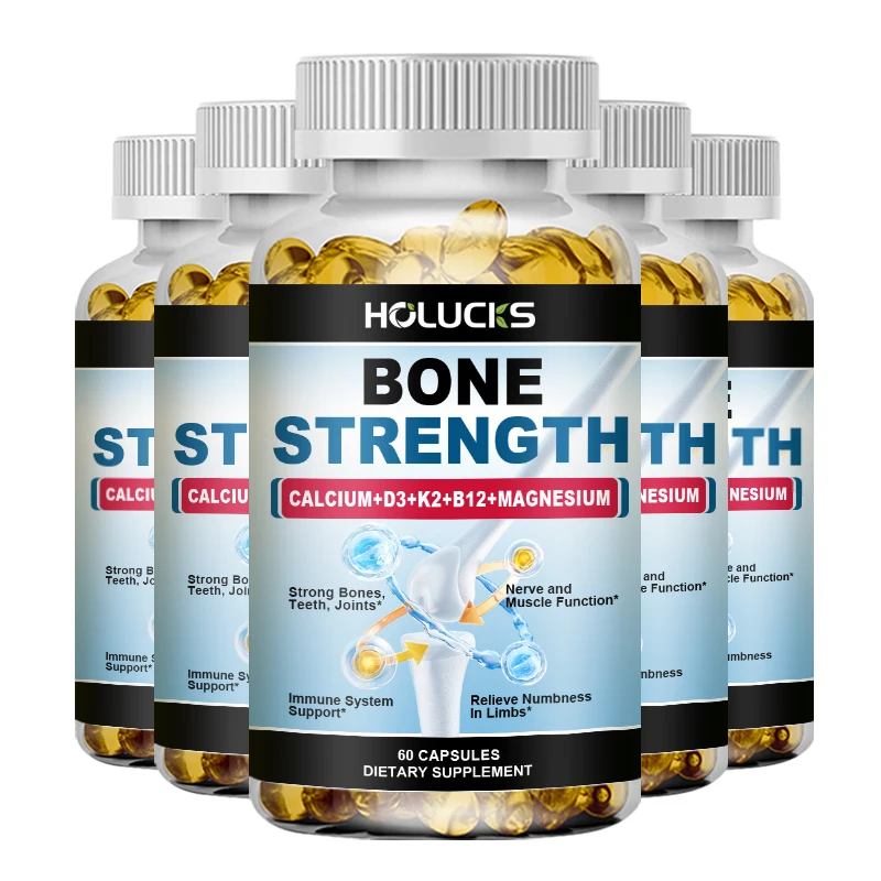 HOLUCKS Bone Strength Capsules with Calcium, Magnesium, Vitamin D3 & K2, Supports Bone Density, Muscle Function & Joint Mobility
HOLUCKS Bone Strength Capsules with Calcium, Magnesium, Vitamin D3 & K2, Supports Bone Density, Muscle Function & Joint Mobility