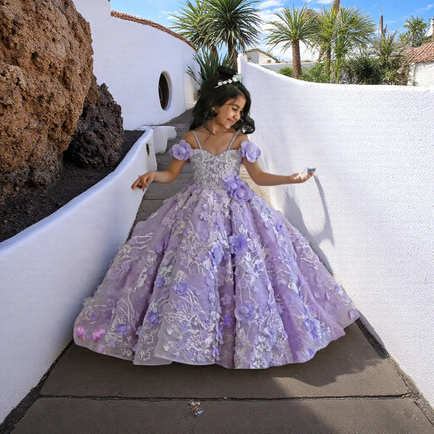 Custom Flower Girl Dress First Christmas Dress Wedding Party Gown Lavender 3D Floral Lace Kids Evening Dress فساتين اطف
Custom Flower Girl Dress First Christmas Dress Wedding Party Gown Lavender 3D Floral Lace Kids Evening Dress فساتين اطف