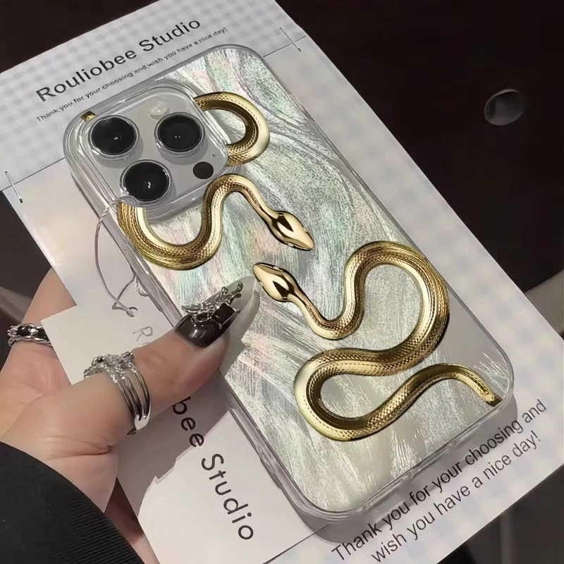 Gold Snake Print Case For iPhone 16 15 14 13 12 11 Pro Max XS X XR SE 2022 7 8 Plus Feather Chiffon Texture Silver Plated Cover
Gold Snake Print Case For iPhone 16 15 14 13 12 11 Pro Max XS X XR SE 2022 7 8 Plus Feather Chiffon Texture Silver Plated Cover
