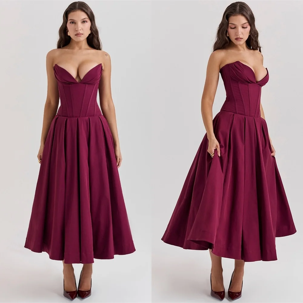 Customized Simple Red Jersey Evening Dress Modern V-Neck Sleeveless Homecoming Dress Luxury Ruched Special Occasion Gowns
Customized Simple Red Jersey Evening Dress Modern V-Neck Sleeveless Homecoming Dress Luxury Ruched Special Occasion Gowns