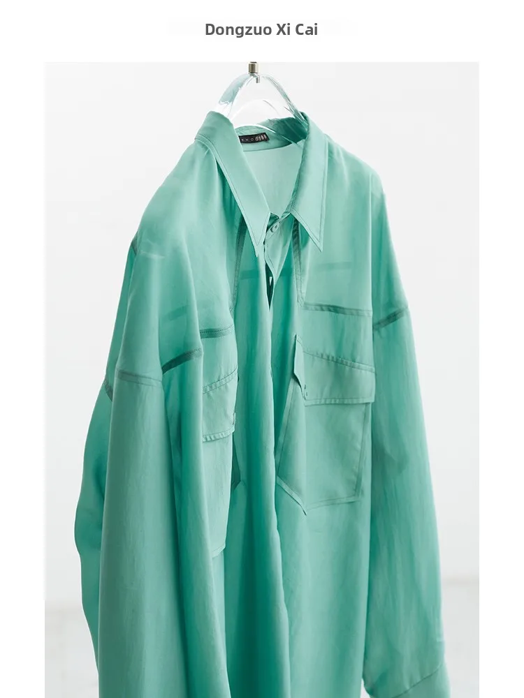 Silk Long Sve irt Women's Spring Faion New Sle Patch ket irt Slim Fit Straight Tube Simple Design een
Silk Long Sve irt Women's Spring Faion New Sle Patch ket irt Slim Fit Straight Tube Simple Design een