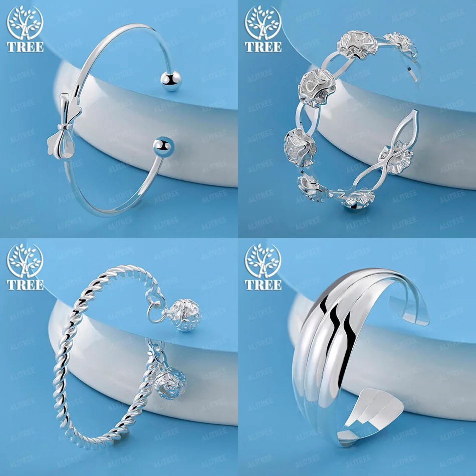 High Quality 925 Sterling Silver Bowknot Flower Spiral Round Open Bangles Women Birthday Party Gift Trendy Jewelry Accessories
High Quality 925 Sterling Silver Bowknot Flower Spiral Round Open Bangles Women Birthday Party Gift Trendy Jewelry Accessories