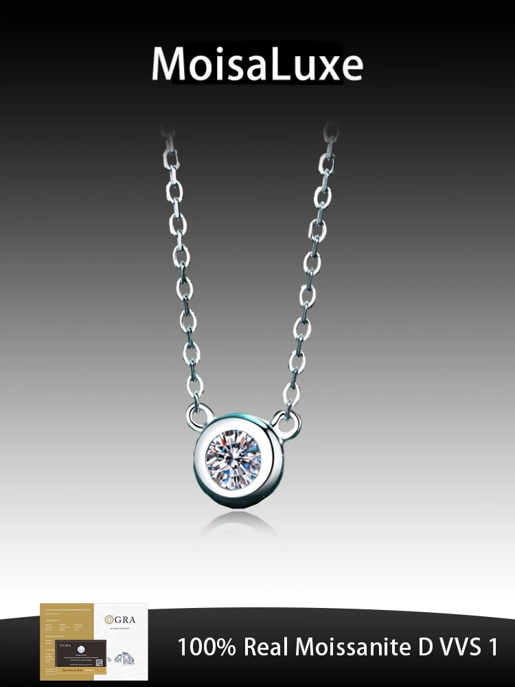 MoisaLuxe Official Store GRA Moissanite Sterling 925 Silver Pendant Necklace Round Bezel Clavicle Chain Bubble Fashion Jewelry
MoisaLuxe Official Store GRA Moissanite Sterling 925 Silver Pendant Necklace Round Bezel Clavicle Chain Bubble Fashion Jewelry