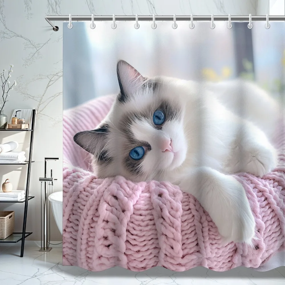 Милый кот, забавная мультяшная моющаяся грязеотталкивающая занавеска для душа, насадка для душа, водонепроницаемая полиэстеровая занавеска для ванны для домашнего декора
Милый кот, забавная мультяшная моющаяся грязеотталкивающая занавеска для душа, насадка для душа, водонепроницаемая полиэстеровая занавеска для ванны для домашнего декора