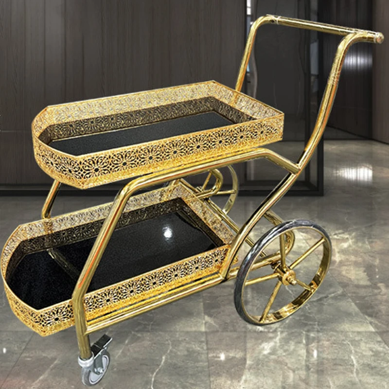 Hotel Dining Cart Metal Handcart Party 2-layer Room Service Trolley Wedding Liquor Trolley
Hotel Dining Cart Metal Handcart Party 2-layer Room Service Trolley Wedding Liquor Trolley