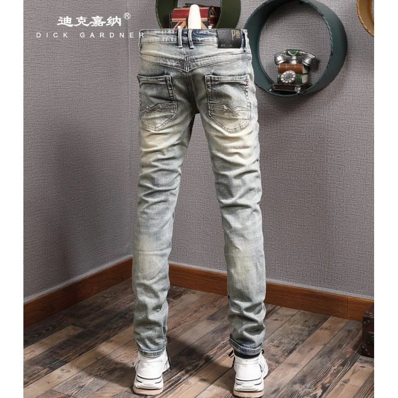 2025 Autumn Retro Nostalgic Jeans for Men with Piercing Patches, Slim Fit, Elastic, Small Straight, Trendy Pants
2025 Autumn Retro Nostalgic Jeans for Men with Piercing Patches, Slim Fit, Elastic, Small Straight, Trendy Pants