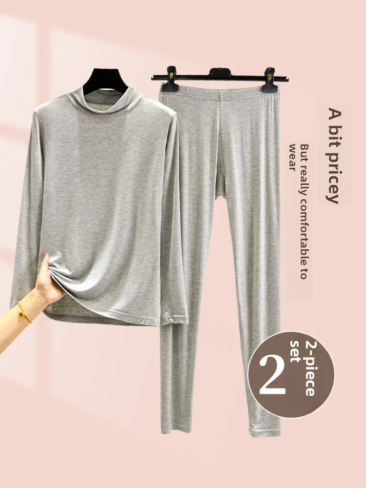 Modal Thin Autumn Clothes Set Elastic Waist Long Sleeve High Collar plus Size Slimming Home Clothes Sleepwear Pants
Modal Thin Autumn Clothes Set Elastic Waist Long Sleeve High Collar plus Size Slimming Home Clothes Sleepwear Pants