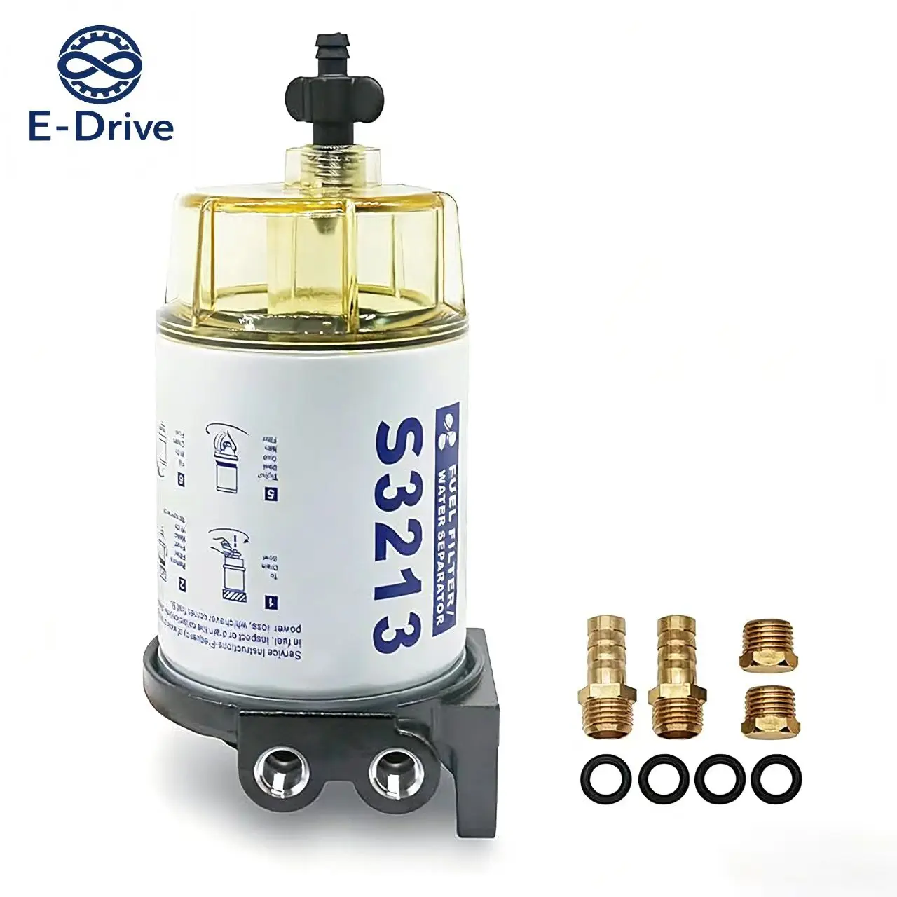 S3213 10-Micron Fuel Water Separator Filter Assembly for Mercury Yamaha Outboard, Racor Sierra Marine Engines
S3213 10-Micron Fuel Water Separator Filter Assembly for Mercury Yamaha Outboard, Racor Sierra Marine Engines