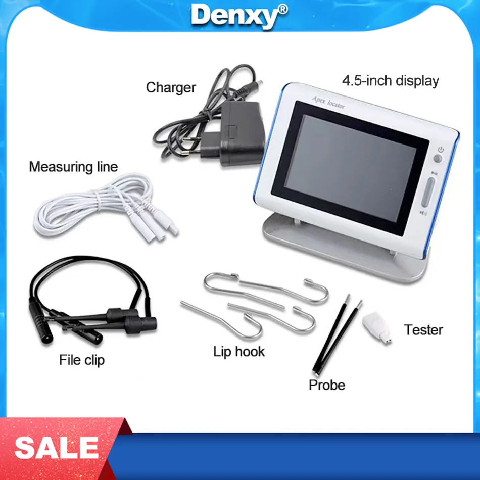 Dental Root Canal Apex Locator Foldable 4.5inch Display Screen Endodontic Measuring Finder With File Clip Hook Probe
Dental Root Canal Apex Locator Foldable 4.5inch Display Screen Endodontic Measuring Finder With File Clip Hook Probe