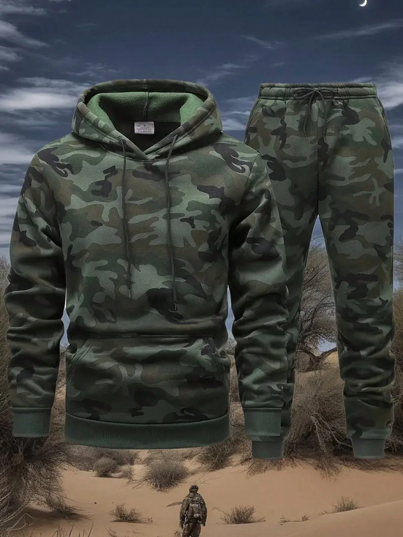 Men's Camouflage Hoodie And Jogger Pants 2-Piece Tracksuit Set Fleece Casual Streetwear
Men's Camouflage Hoodie And Jogger Pants 2-Piece Tracksuit Set Fleece Casual Streetwear