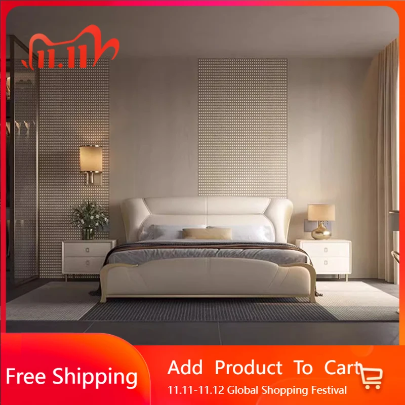 Leather Bedroom Bed Sofa Modern Luxury Design Double Human Dog Queen Bed Sleeping Platform Letto Matrimoniale Hotel Furniture
Leather Bedroom Bed Sofa Modern Luxury Design Double Human Dog Queen Bed Sleeping Platform Letto Matrimoniale Hotel Furniture