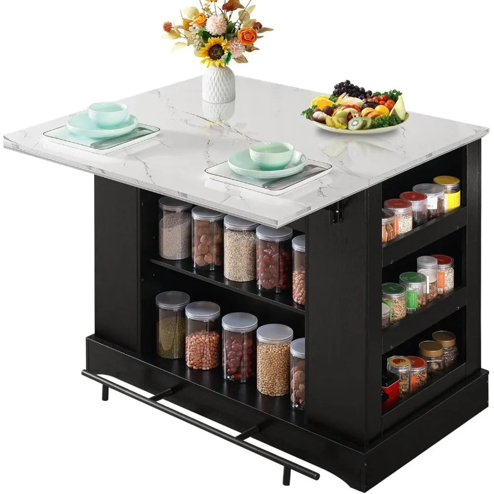 Large Kitchen Island with Storage & Power Outlet, Drawer, Adjustable Shelves, Side Open Compartments, and Drop Leaf,
Large Kitchen Island with Storage & Power Outlet, Drawer, Adjustable Shelves, Side Open Compartments, and Drop Leaf,