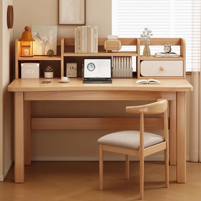 Desk bookshelf integrated table household student bedroom solid wood legs study writing table desktop computer table
Desk bookshelf integrated table household student bedroom solid wood legs study writing table desktop computer table