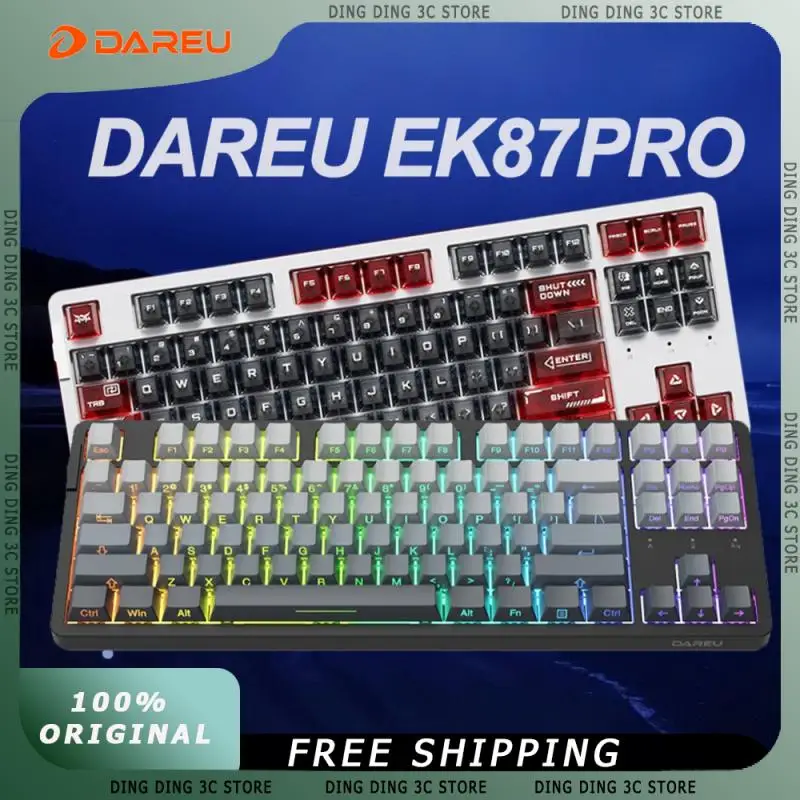 Беспроводная механическая клавиатура DAREU EK87 PRO с Bluetooth, 3-режимная клавиатура с горячей заменой, RGB прокладка, снижение уровня шума, пользовательские Киберспорт, игровые клавиатуры
Беспроводная механическая клавиатура DAREU EK87 PRO с Bluetooth, 3-режимная клавиатура с горячей заменой, RGB прокладка, снижение уровня шума, пользовательские Киберспорт, игровые клавиатуры