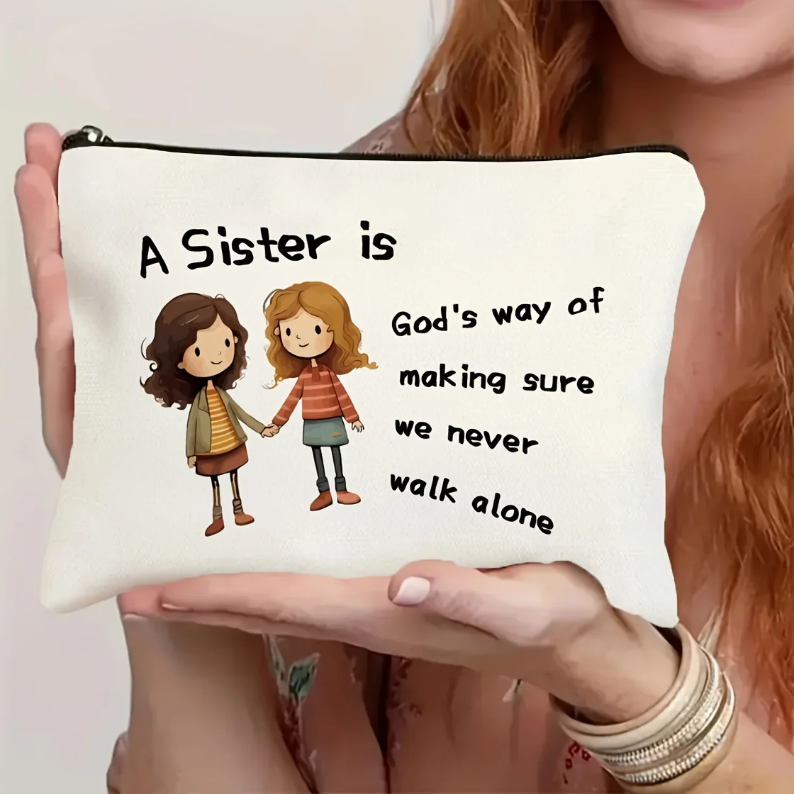 Sisters Love Cosmetic Bag Multi Function Zippered Makeup Bag Toiletry Bag Travel Accessory Perfect Gift for Sisters Best Friends
Sisters Love Cosmetic Bag Multi Function Zippered Makeup Bag Toiletry Bag Travel Accessory Perfect Gift for Sisters Best Friends
