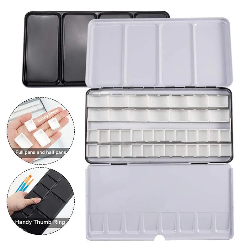 Empty Watercolor Tin Palette with 26 Half Pans, 14 Full Pans Large Watercolor Palette Box Metal Tin Palette Paint Case for Paint
Empty Watercolor Tin Palette with 26 Half Pans, 14 Full Pans Large Watercolor Palette Box Metal Tin Palette Paint Case for Paint