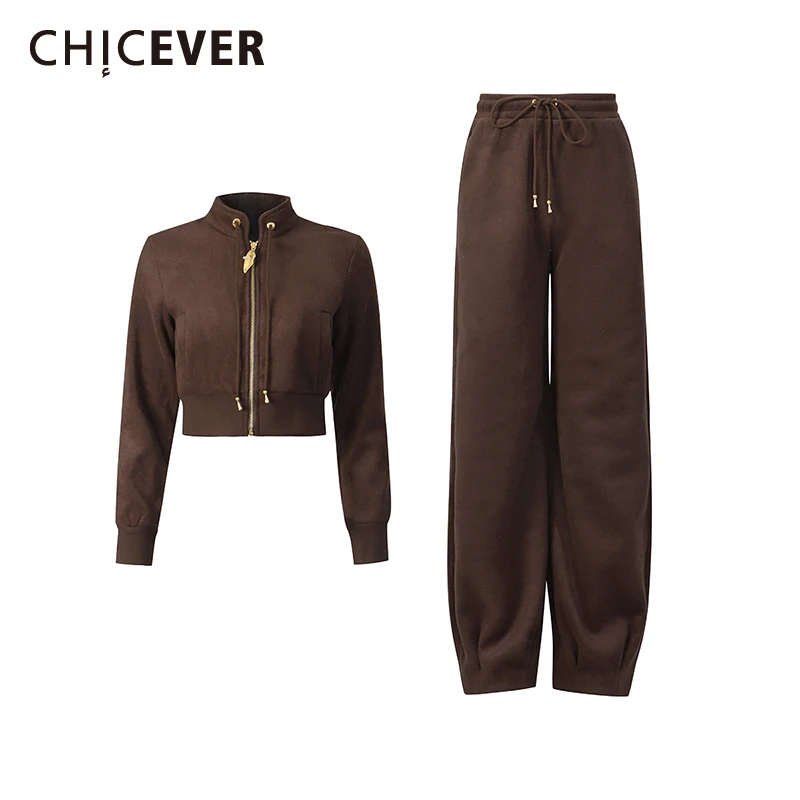 Комплект CHICEVER: кофейный костюм-двойка с завязками, женский, с воротником-стойкой, длинными рукавами, винтажный, уличный стиль, брючный костюм
Комплект CHICEVER: кофейный костюм-двойка с завязками, женский, с воротником-стойкой, длинными рукавами, винтажный, уличный стиль, брючный костюм