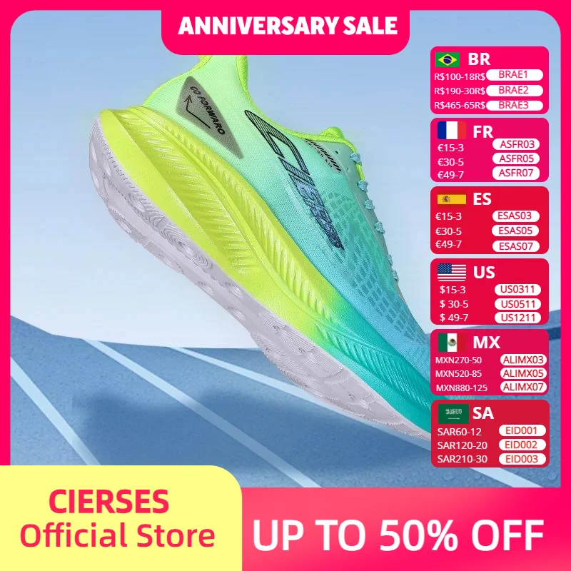 CIERSE New Cushioning Running Shoes For Men Suitable Heavy Runners Lace Up Sports Women Non-slip Outdoor Athletic Male Sneakers
CIERSE New Cushioning Running Shoes For Men Suitable Heavy Runners Lace Up Sports Women Non-slip Outdoor Athletic Male Sneakers