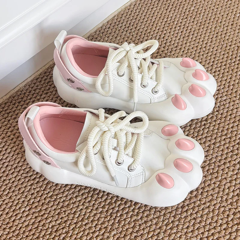 Новинка 2025, уродливые и милые розовые туфли с кошачьими лапами, повседневная универсальная индивидуальная обувь в стиле Лолиты для девочек на толстой подошве, увеличивающая рост 
Новинка 2025, уродливые и милые розовые туфли с кошачьими лапами, повседневная универсальная индивидуальная обувь в стиле Лолиты для девочек на толстой подошве, увеличивающая рост