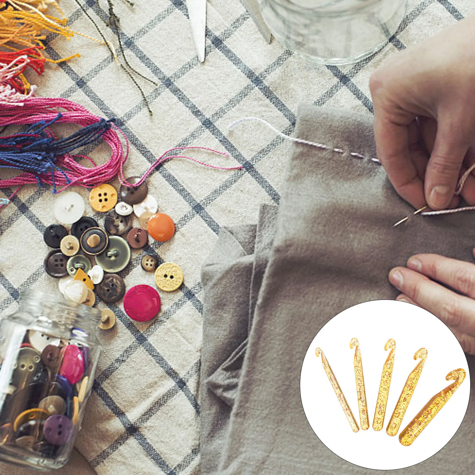 5pcs Colorful Crystal Chunky Crochet Hooks Ergonomic Yarn Crafts Knitting Needles Set Plastic Crochet Hook Tools For Sweater
5pcs Colorful Crystal Chunky Crochet Hooks Ergonomic Yarn Crafts Knitting Needles Set Plastic Crochet Hook Tools For Sweater