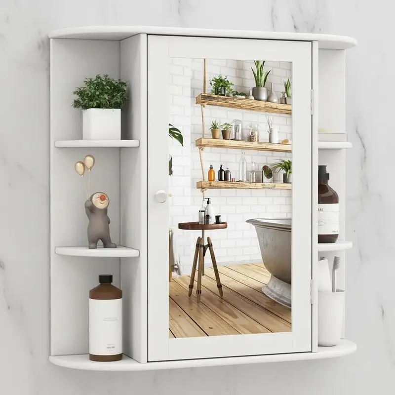 Wall-Mounted Bathroom Mirror Cabinet with Storage Shelves-Black
Wall-Mounted Bathroom Mirror Cabinet with Storage Shelves-Black