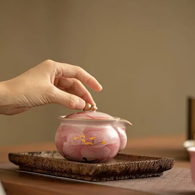 150ML Pink Ru Kiln Lily Teapot Imitation Song Hand Grab Pot National Gourd Ceramic Bottle Pot Not Hot Household Kung Fu Tea Set
150ML Pink Ru Kiln Lily Teapot Imitation Song Hand Grab Pot National Gourd Ceramic Bottle Pot Not Hot Household Kung Fu Tea Set