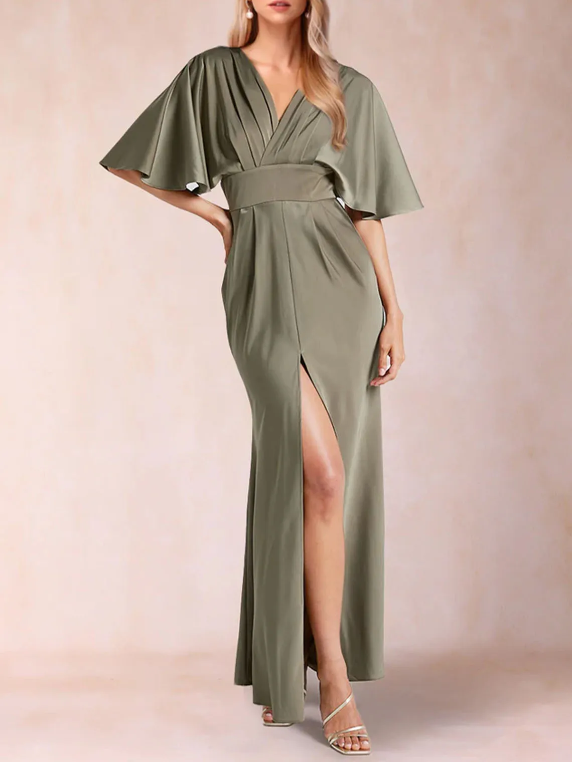 Elegant Sheath Formal Evening Dress Dense Stretch Satin V-Neck Short Sleeve Ankle Lengt Wedding Guest Dress 2025 Free Customized
Elegant Sheath Formal Evening Dress Dense Stretch Satin V-Neck Short Sleeve Ankle Lengt Wedding Guest Dress 2025 Free Customized