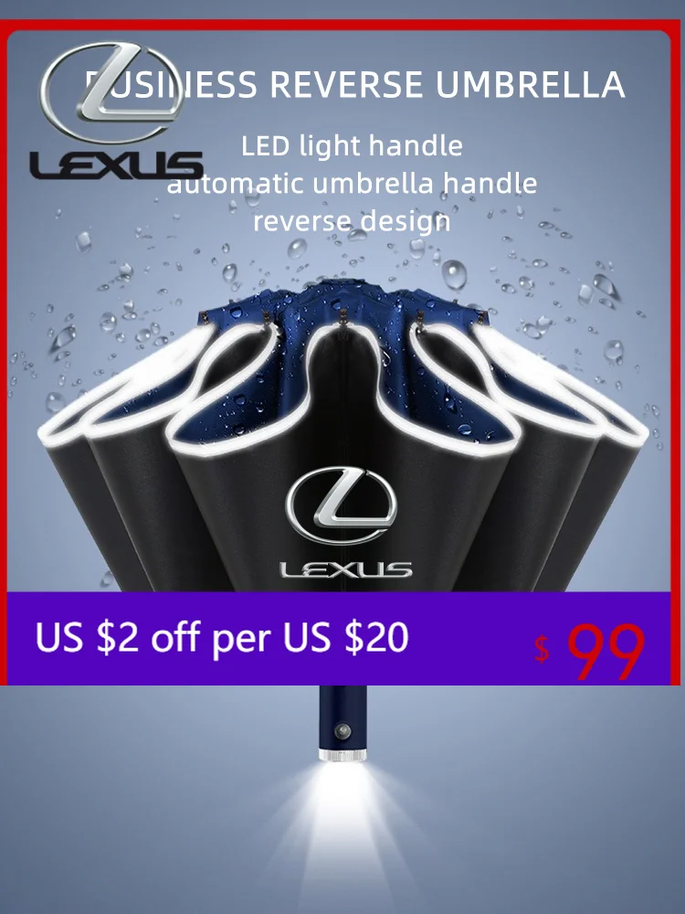 Car Sticker Reverse Folding Umbrella LED Reflective Stripe Umbrella For LEXUS RX300 RX330 RX350 IS250 LX570 Is200 Is300 Ls400
Car Sticker Reverse Folding Umbrella LED Reflective Stripe Umbrella For LEXUS RX300 RX330 RX350 IS250 LX570 Is200 Is300 Ls400
