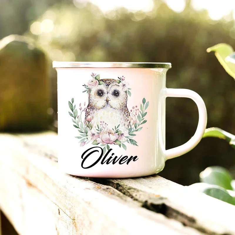 Personalised Owl Animal Print Coffee Cup for Women Gift Custom Camping Enamel Mug Cute Deer Tiger with Name Enamel Gifts for Kid
Personalised Owl Animal Print Coffee Cup for Women Gift Custom Camping Enamel Mug Cute Deer Tiger with Name Enamel Gifts for Kid