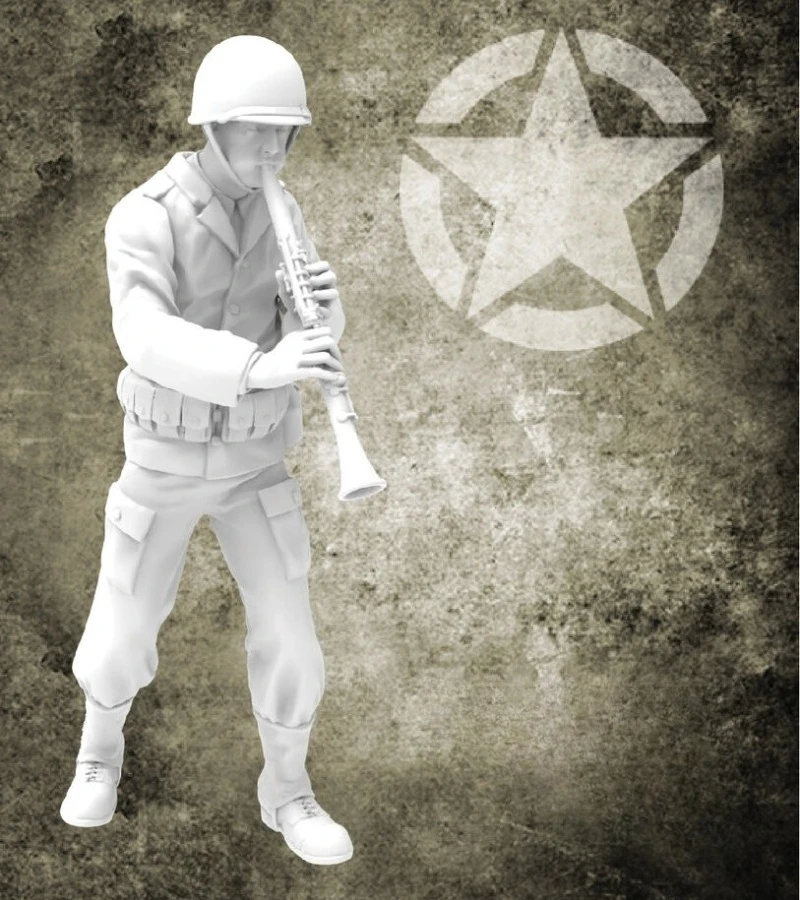 Масштаб 1/35, литая под давлением фигурка из смолы, комплект модели, солдат музыканта США времен Второй мировой войны, в разобранном виде и неокрашенный
Масштаб 1/35, литая под давлением фигурка из смолы, комплект модели, солдат музыканта США времен Второй мировой войны, в разобранном виде и неокрашенный