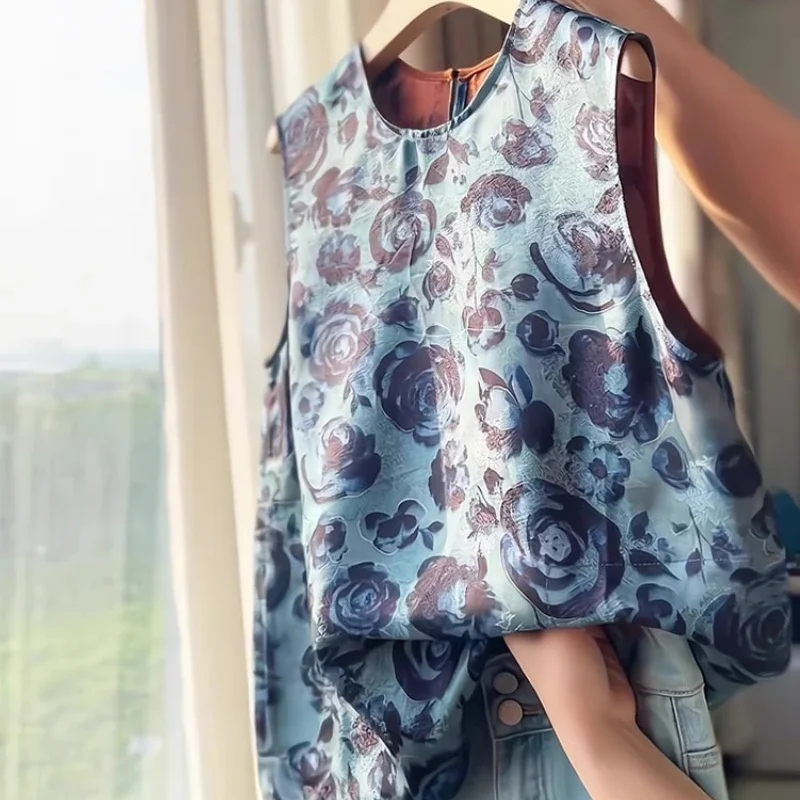 Chinese Style Women's Blouses Korean Vintage Shirts FASHION Loose Spring/Summer Clothing Printed Sleeveless Women Tops 
Chinese Style Women's Blouses Korean Vintage Shirts FASHION Loose Spring/Summer Clothing Printed Sleeveless Women Tops