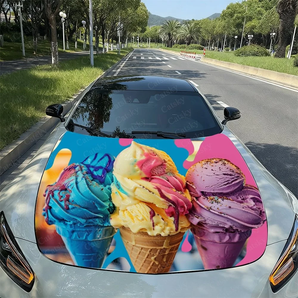 Delicious Ice Cream Car Hood Sticker PVC Self Waterproof Stick, Striking Auto Exterior Accessories Decor Protect Gift for Lover
Delicious Ice Cream Car Hood Sticker PVC Self Waterproof Stick, Striking Auto Exterior Accessories Decor Protect Gift for Lover