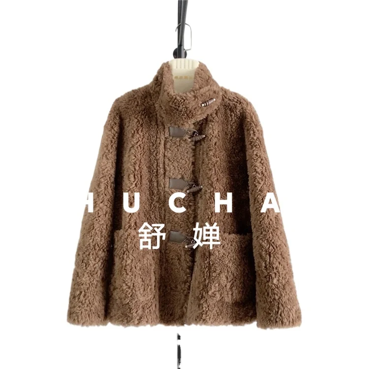 100% Wool Coat Women New Warm Sheep Shearing Stand-up Collar Solid Color Button Lamb Wool Jacket Women
100% Wool Coat Women New Warm Sheep Shearing Stand-up Collar Solid Color Button Lamb Wool Jacket Women
