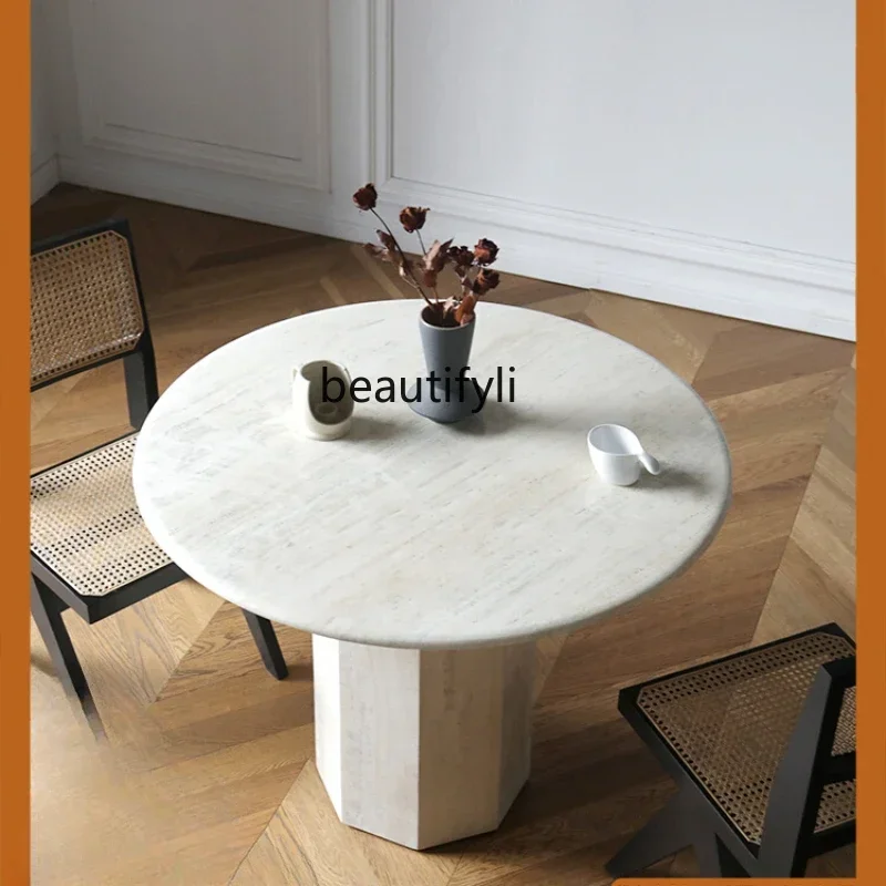 Nordic Italian Natural Marble Dining-Table round Table Light Luxury and Simplicity Silent Wind Tunnel Stone Table
Nordic Italian Natural Marble Dining-Table round Table Light Luxury and Simplicity Silent Wind Tunnel Stone Table