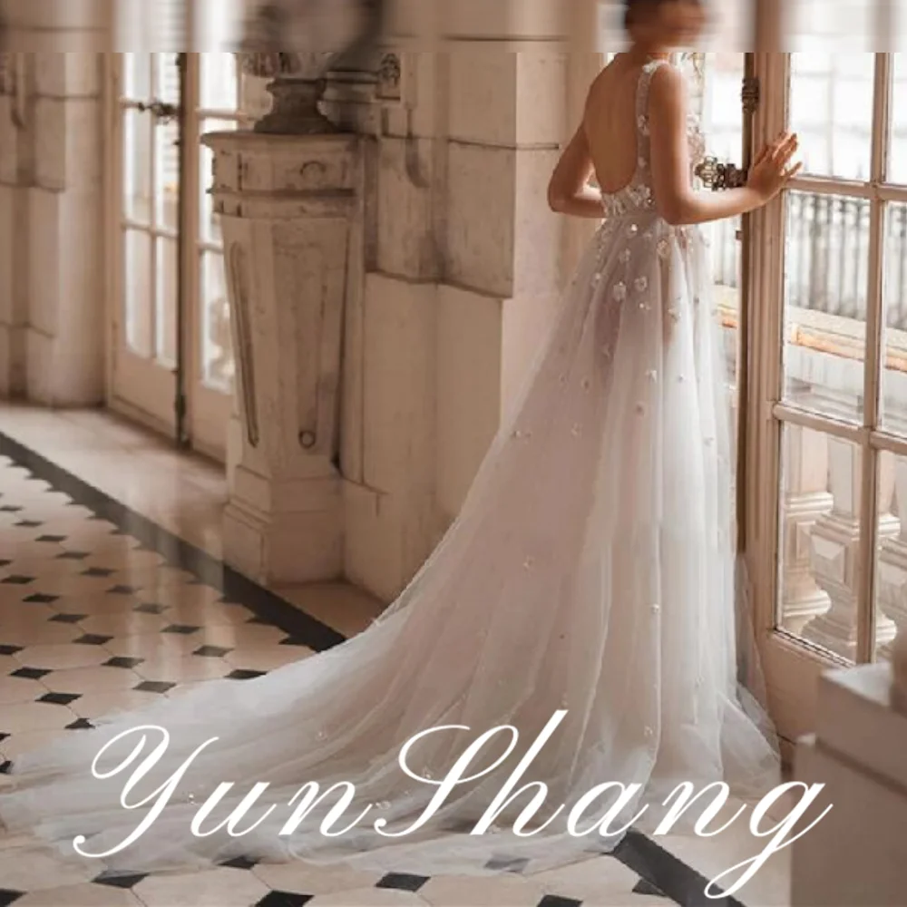YunShang Customized Elegant Square Collar Wedding Women Backless Lace Applique Bride Dress A Line Simple Bridal GownFloor Length
YunShang Customized Elegant Square Collar Wedding Women Backless Lace Applique Bride Dress A Line Simple Bridal GownFloor Length