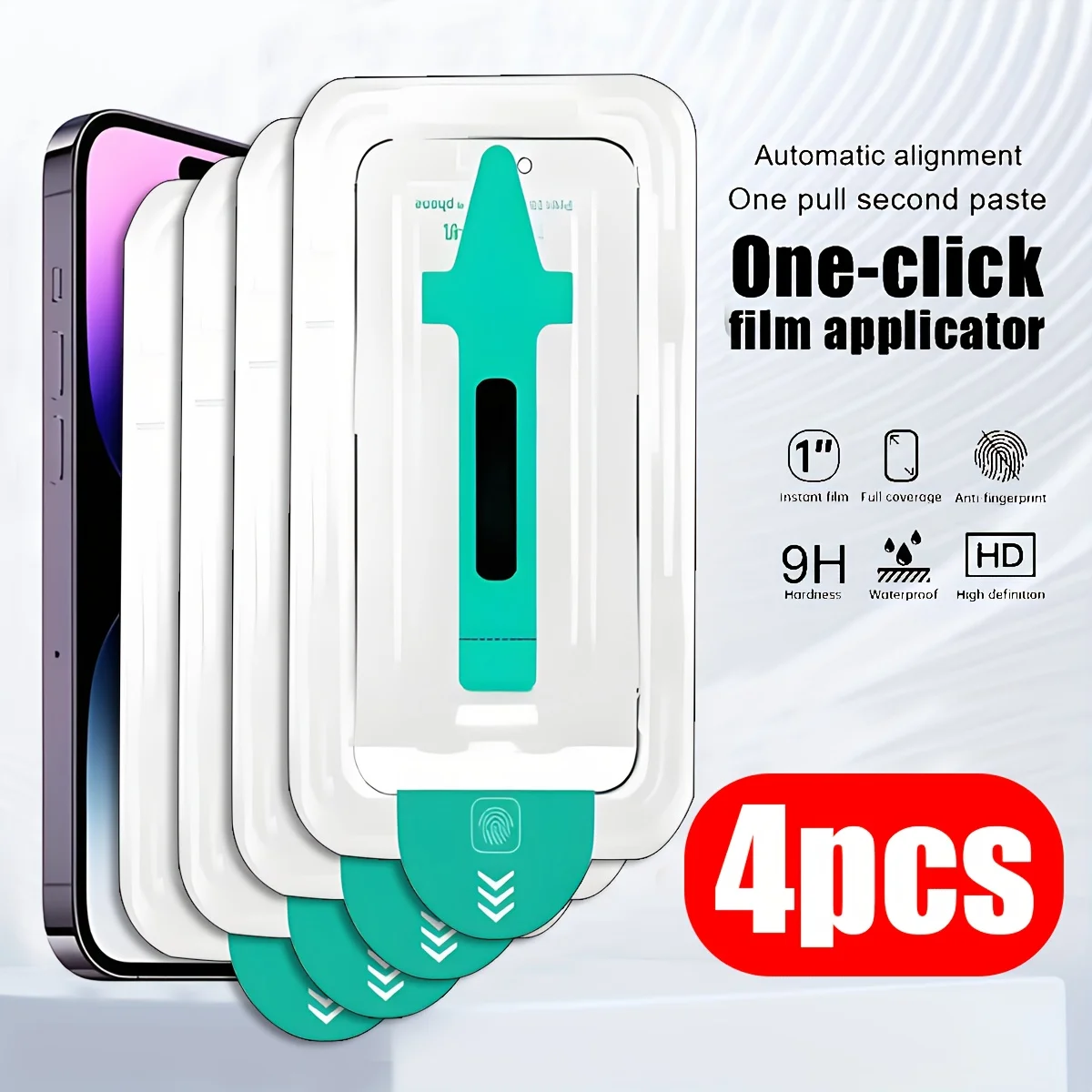 4 Pieces for iPhone 13/14/15/16/17/ e/ Pro/ Plus/ Pro Max HD One-clickfilm applicator Tempered Glass Screen, Edge Protection
4 Pieces for iPhone 13/14/15/16/17/ e/ Pro/ Plus/ Pro Max HD One-clickfilm applicator Tempered Glass Screen, Edge Protection
