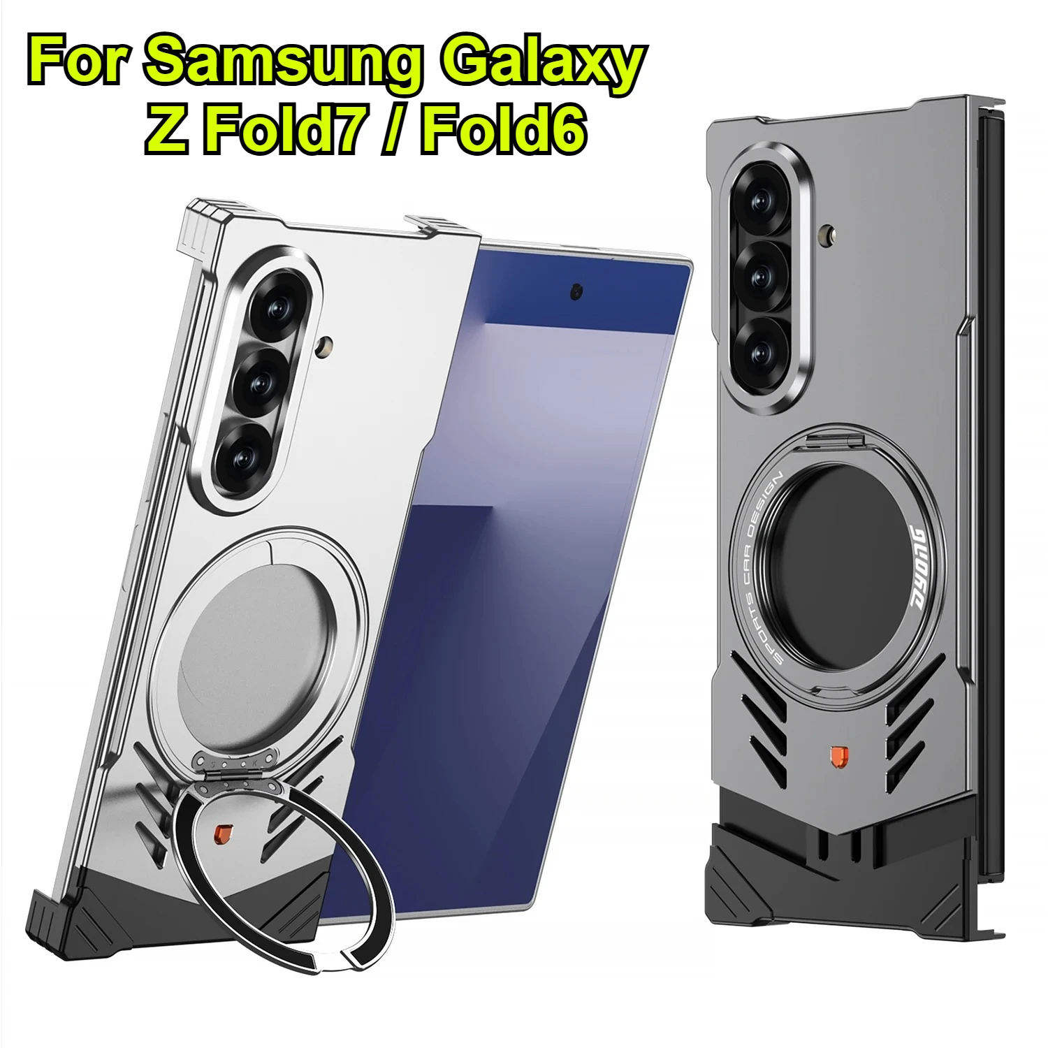 Magnetic Aluminum Alloy Metal Rimless Heat Dissipation 360°Rotating Bracket Case For Samsung Galaxy Z Fold 7 6 Protection Cover
Magnetic Aluminum Alloy Metal Rimless Heat Dissipation 360°Rotating Bracket Case For Samsung Galaxy Z Fold 7 6 Protection Cover