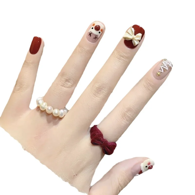 Pure handmade phototherapy wearing nail winter Christmas reuse nail patch removable 
Pure handmade phototherapy wearing nail winter Christmas reuse nail patch removable