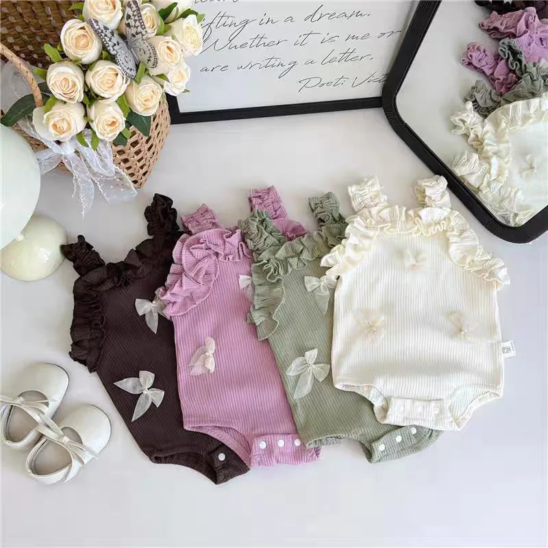 Korean Girls Clothes Summer Trendy Bow Rompers for Girls Lace Suspender Baby Onesie
Korean Girls Clothes Summer Trendy Bow Rompers for Girls Lace Suspender Baby Onesie