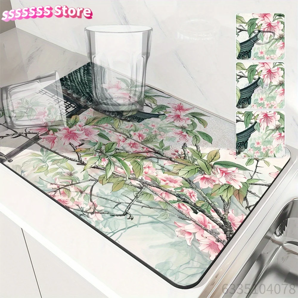 1pc Chinese Style Natural Scenery Architecture Peach Blossom Plant Floral Absorbent Mat, Kitchen Drain Mat, Tea Mat, Coffee Mat,
1pc Chinese Style Natural Scenery Architecture Peach Blossom Plant Floral Absorbent Mat, Kitchen Drain Mat, Tea Mat, Coffee Mat,