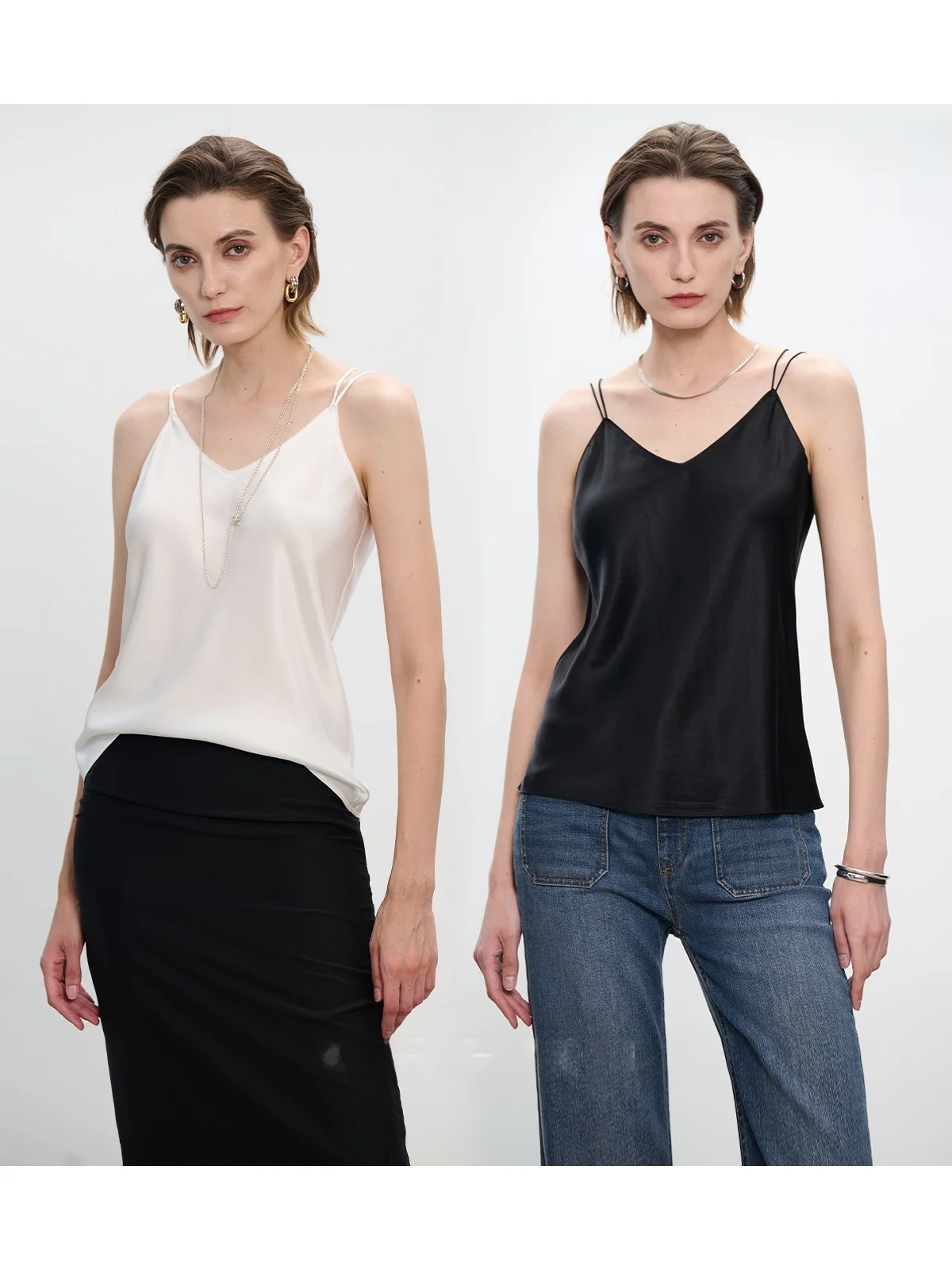 CE&MO Summer 9 Mimi Sang: Женская модная блузка из натурального шелка с диагональным узором, блестящая, универсальная, простая, на бретельках
CE&MO Summer 9 Mimi Sang: Женская модная блузка из натурального шелка с диагональным узором, блестящая, универсальная, простая, на бретельках