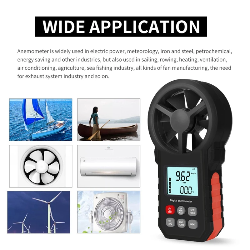 ABJX New MS6252A Handheld Anemometer Rotatable Air Flow Rechargeable Anemometer
ABJX New MS6252A Handheld Anemometer Rotatable Air Flow Rechargeable Anemometer